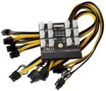 1600W Mining Power for PSU GPU 6PIN DPS-1200FB 12 Ports Breakout Board BTC with 6PCS 6Pin PCI-e to 6+2Pin PCI-e Power Cable
